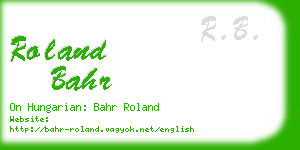 roland bahr business card